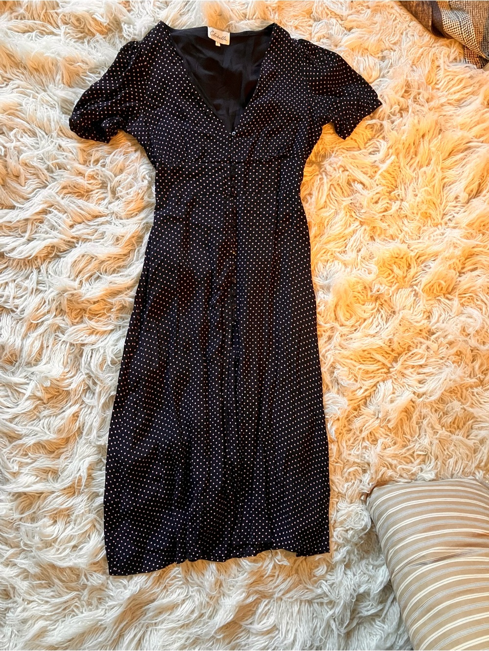 Classic Black Polka Dot Midi Dress - Charming Charlie